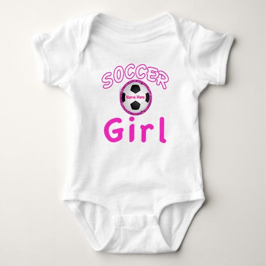 Gepersonaliseerde Voetbal Meisje Baby Kleding Baby Romper (Voorkant)