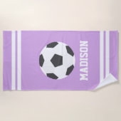 Gepersonaliseerde Voetbal meisjes Strandlaken (Voorkant)