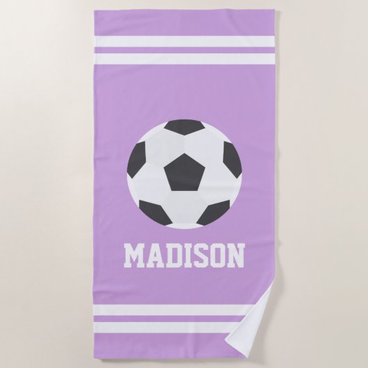 Gepersonaliseerde Voetbal meisjes Strandlaken (Voorkant)