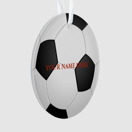 Gepersonaliseerde Voetbal Naam Kerstmis Ornament (voorkant)