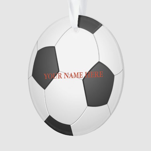 Gepersonaliseerde Voetbal Naam Kerstmis Ornament (voorkant)