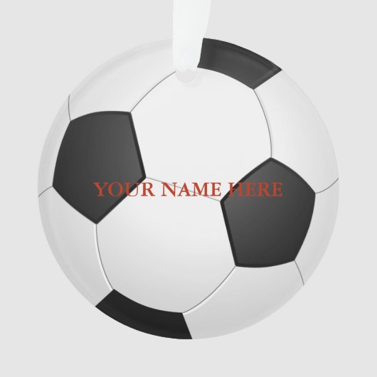 Gepersonaliseerde Voetbal Naam Kerstmis Ornament (voorkant)