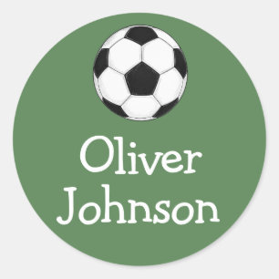 Gepersonaliseerde Voetbal Schoolnaam Ronde Sticker