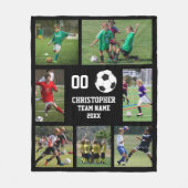 Gepersonaliseerde Voetbal Team Fotocollage Fleece Deken (Voorkant)