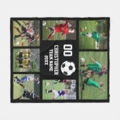 Gepersonaliseerde Voetbal Team Fotocollage Fleece Deken (Voorkant (Horizontaal))