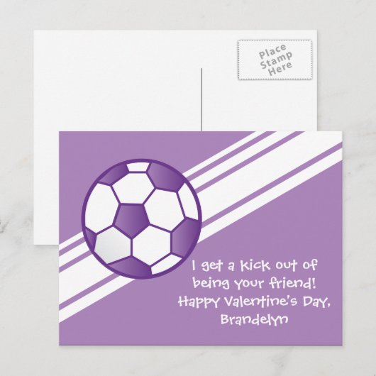 Gepersonaliseerde Voetbal Valentijnsdag Kaarten Feestdagenkaart (Voorkant / Achterkant)