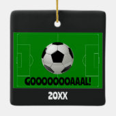 Gepersonaliseerde Voetbal / Voetbal DOEL! Naam Tea Keramisch Ornament (Achterkant)