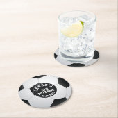 Gepersonaliseerde Voetbalbar Mitzvah Zwart Wit Ronde Kartonnen Onderzetter (Insitu)