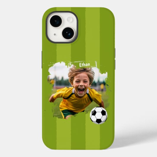 Gepersonaliseerde voetbalfoto - aangepaste naam & Case-Mate iPhone case (Achterkant)