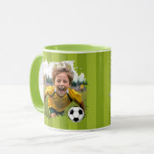 Gepersonaliseerde voetbalfoto - aangepaste naam & mok (Voorkant links)