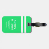 Gepersonaliseerde Voetbalgek | Voetballer Groen Re Bagagelabel (Achterkant horizontaal)