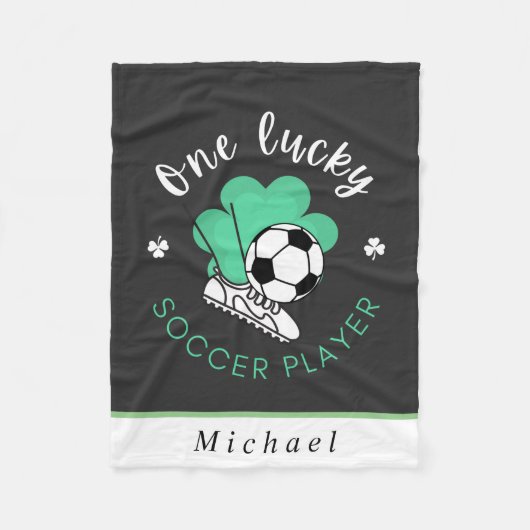Gepersonaliseerde voetballer Funny St. Patrick Spo Fleece Deken (Voorkant)