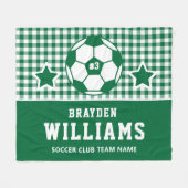 Gepersonaliseerde Voetbalspeler Naam Groen Plaid Fleece Deken (Voorkant (Horizontaal))
