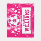Gepersonaliseerde Voetbalspeler Naam Roze Tie Dye Fleece Deken (Voorkant)