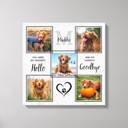 Gepersonaliseerde voetherdenking 5 Foto collage Canvas Afdruk (Voorkant)