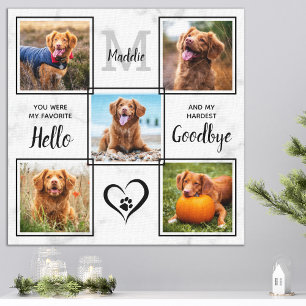 Gepersonaliseerde voetherdenking 5 Foto collage Canvas Afdruk