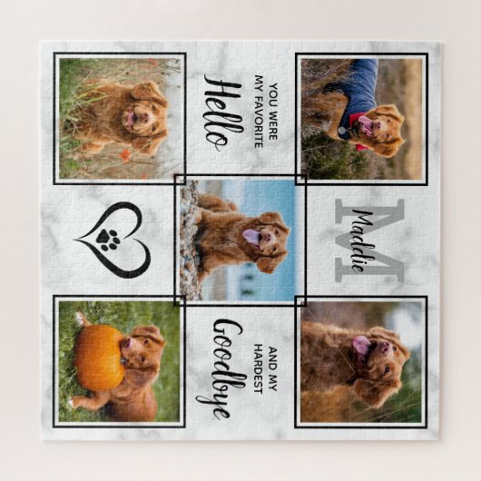 Gepersonaliseerde voetherdenking 5 Foto collage Legpuzzel (Horizontaal)