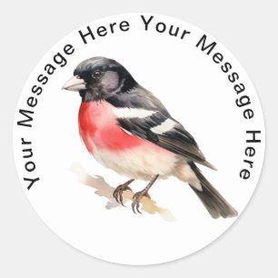 Gepersonaliseerde Vogel Stickers Roos-breasted Gro
