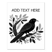 Gepersonaliseerde vogel - Wood Art Stamp Rubberstempel (Afrduk)
