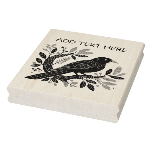 Gepersonaliseerde vogel - Wood Art Stamp Rubberstempel (Stempel)