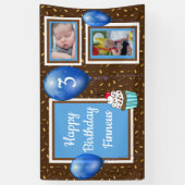 Gepersonaliseerde vogelbanner voor het blauw van d spandoek (Verticaal)