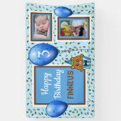 Gepersonaliseerde vogelbanner voor het blauw van d spandoek (Verticaal)