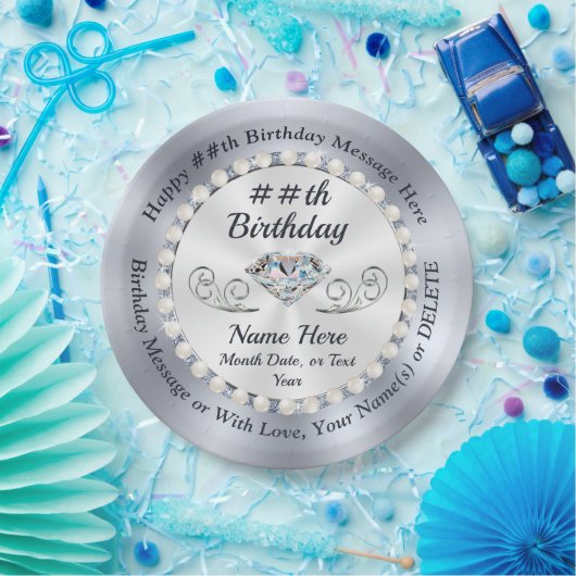 Gepersonaliseerde vogeldagen, Borden, diamanten en Papieren Bordje (Feest)