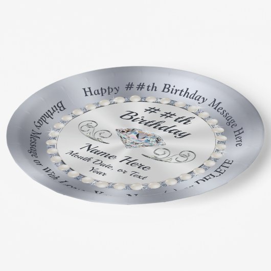 Gepersonaliseerde vogeldagen, Borden, diamanten en Papieren Bordje (Gekanteld)