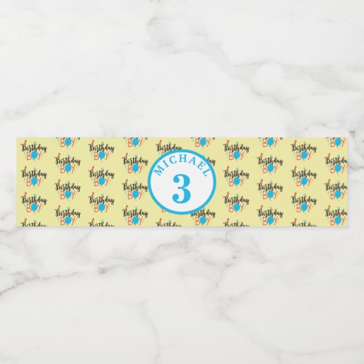 Gepersonaliseerde vogeljongen met leeftijd waterfles etiket (Enkel label)