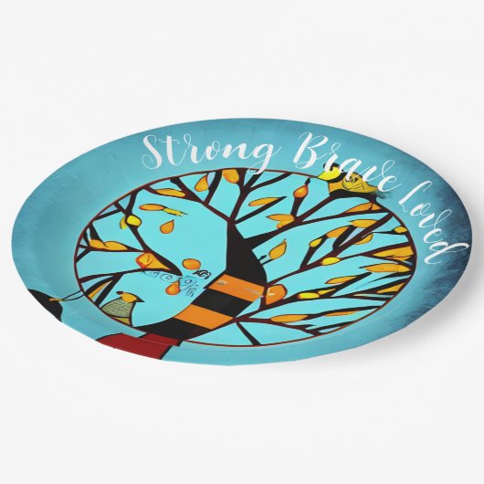 Gepersonaliseerde vogels in boomborstkanker papieren bordje (Gekanteld)