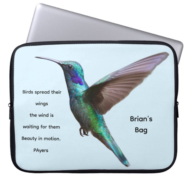 Gepersonaliseerde vogels spreiden hun vleugels... laptop sleeve (Voorkant)