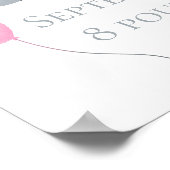 Gepersonaliseerde vogelstand Baby olifant roze gri Poster (Hoek)