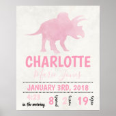 Gepersonaliseerde vogelstand Poster Dinosaur Nurse (Voorkant)