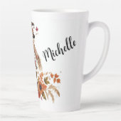 Gepersonaliseerde vogelverschrikker en herfstblade latte mok (Rechts)