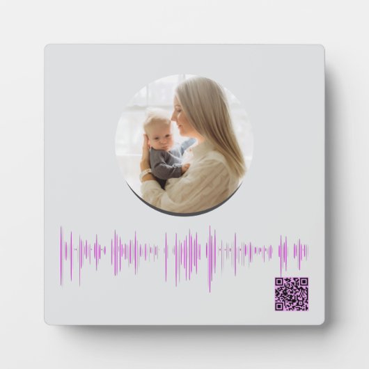 Gepersonaliseerde Voice Wave Keepsake voor mama Fotoplaat (Voorkant)