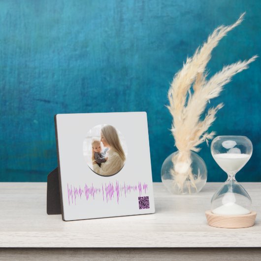 Gepersonaliseerde Voice Wave Keepsake voor mama Fotoplaat (Insitu)