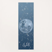 Gepersonaliseerde Volle Maan Blauw Ombre Celestial Yogamat (Voorkant)