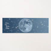Gepersonaliseerde Volle Maan Blauw Ombre Celestial Yogamat (Voorkant (horizontaal))