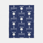 Gepersonaliseerde Volleybal Bal & Netto Patroon Fleece Deken (Voorkant)
