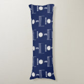 Gepersonaliseerde Volleybal Bal & Netto Patroon Lichaamskussen (Voorkant Verticaal)