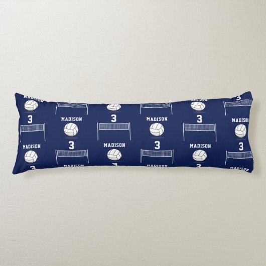 Gepersonaliseerde Volleybal Bal & Netto Patroon Lichaamskussen (Voorkant)