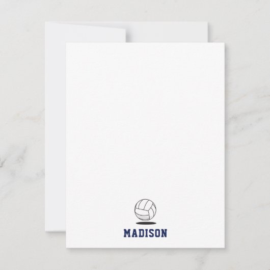 Gepersonaliseerde Volleybal Bal & Netto Patroon Notitiekaartje (Voorkant)