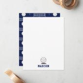 Gepersonaliseerde Volleybal Bal & Netto Patroon Notitiekaartje (Voorkant / Achterkant in situ)