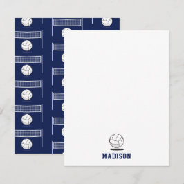 Gepersonaliseerde Volleybal Bal & Netto Patroon Notitiekaartje