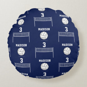 Gepersonaliseerde Volleybal Bal & Netto Patroon Rond Kussen