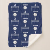 Gepersonaliseerde Volleybal Bal & Netto Patroon Sherpa Deken (Voorkant)