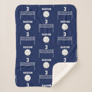 Gepersonaliseerde Volleybal Bal & Netto Patroon Sherpa Deken