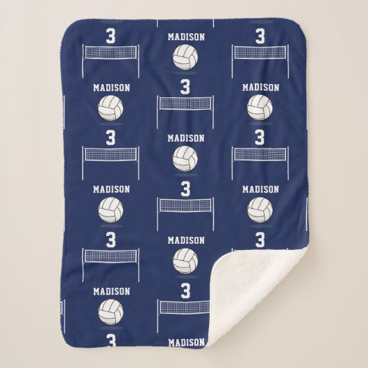 Gepersonaliseerde Volleybal Bal & Netto Patroon Sherpa Deken (Voorkant)