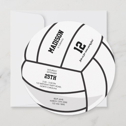 Gepersonaliseerde Volleybal Ball Verjaardagsfeest Kaart (Voorkant)