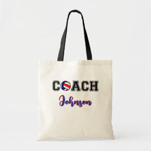Gepersonaliseerde volleybal coach team tote bag